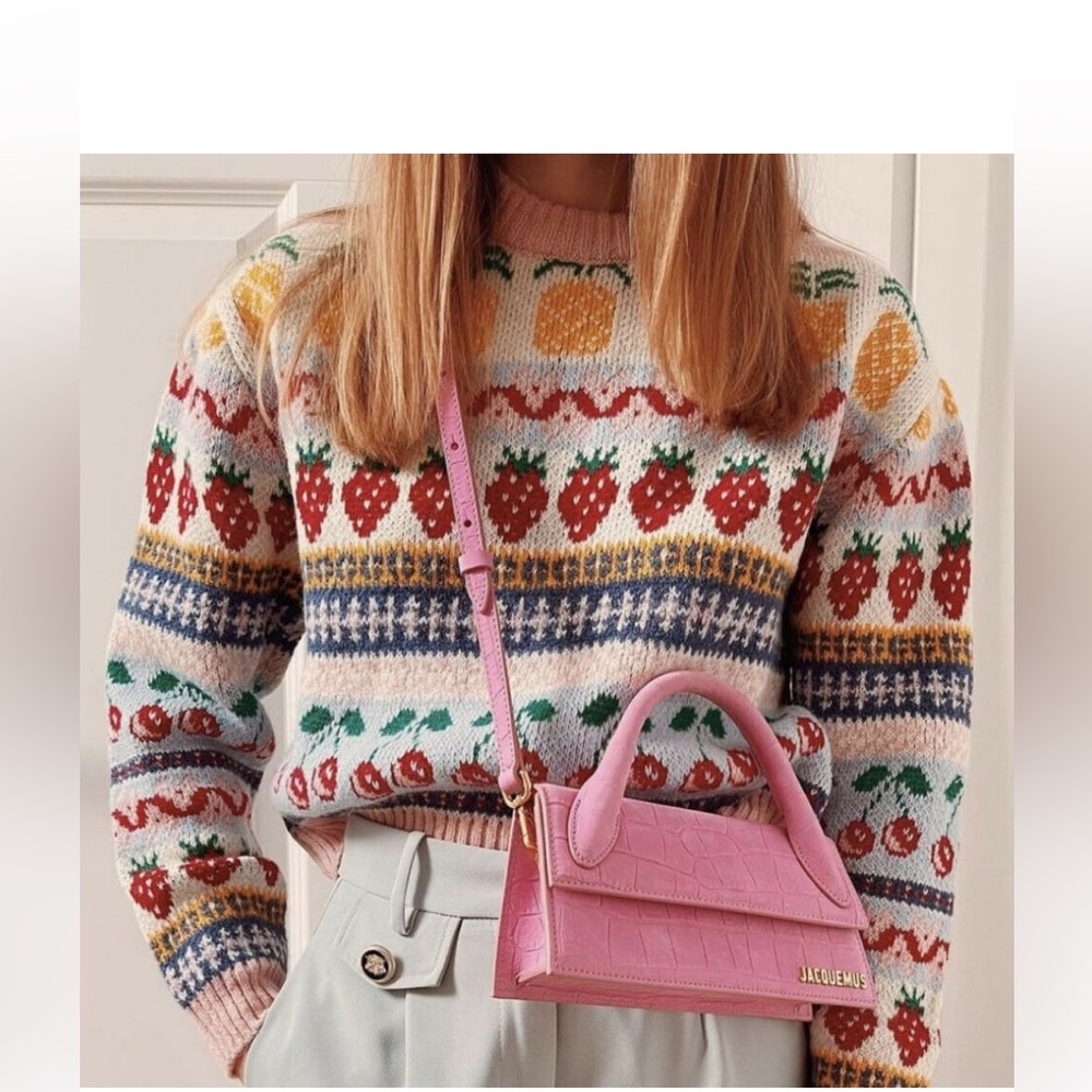 Bloggers Zara Strawberry Cherry Fruits Sweater
